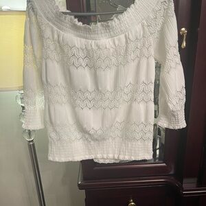 Dynamite White Lace Blouse